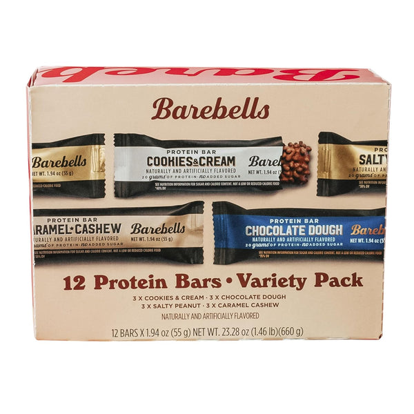 Barebells Protein Bars Variety Pack - 12 Count, 1.9oz Bars - Protein Snacks with 20g of High Protein - Chocolate Protein Bar with 1g of Total Sugars - Perfect on The Go Protein Snack &amp; Breakfast Bars