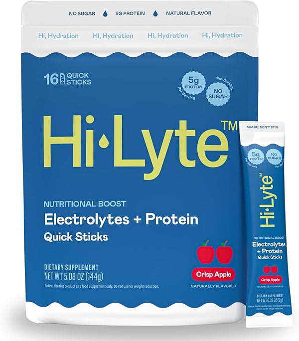 Hi-Lyte Keto K1000 Electrolyte Packets | Unflavored | Hydration Supplement Drink Mix | Boost Energy & Beat Leg Cramps | No Sugar, Stevia, Maltodextrin | 30 Servings