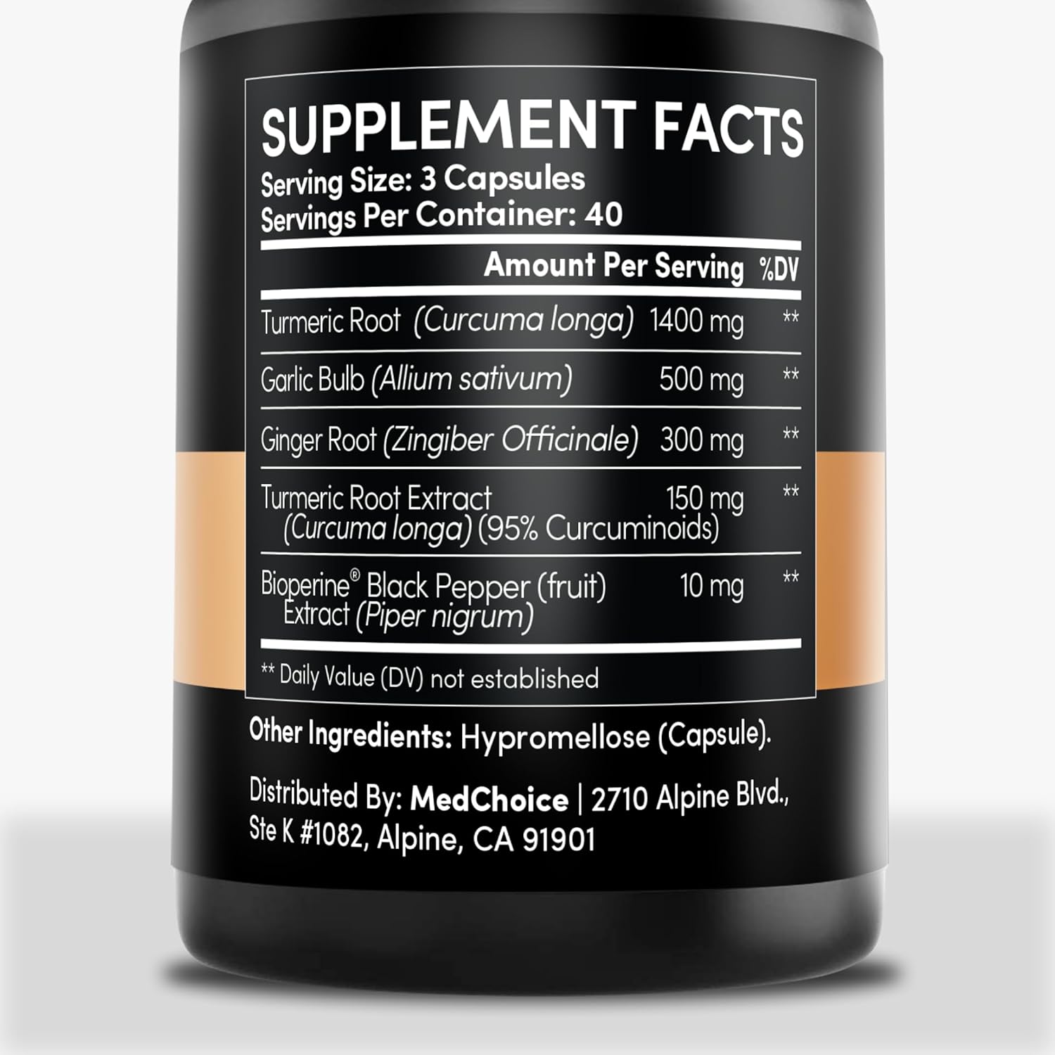 4-in-1 Turmeric and Garlic Supplements with Bioperine 2360 mg Turmeric Ginger Root Capsules with Garlic for Joint, Digestion & Immune Support (120 ct)