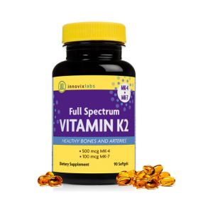 InnovixLabs Full Spectrum Vitamin K2-90 Softgels with 600 mcg of Trans Form MK7 and MK4 - Supports General Health and Bone Strength - Soy and Gluten Free K2 Vitamin Supplement
