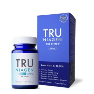TRU NIAGEN Patented NAD+ Supplement for Anti Aging and Cell Regeneration, 300 mg Niagen, 30 Servings | Supports Cellular Energy, Brain, Muscle | Nicotinamide Riboside (NR) Take 1 Daily