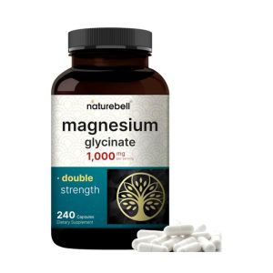 NatureBell Magnesium Glycinate 1,000mg, 240 Capsules | 500mg per Capsule | 100% Chelated &amp; Purified | Sleep, Muscle &amp; Nerve Support | Non-GMO, Gluten-Free