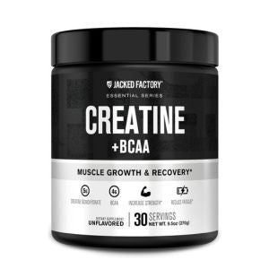 Jacked Factory Creatine + BCAAs - Creatine Monohydrate + BCAA Powder for Increased Post-Workout Recovery, Performance, Lean Muscle Growth, &amp; Reduced Fatigue - 30 Servings, Unflavored