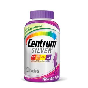 Centrum Silver Women's Multivitamin for Women 50 Plus, Multivitamin/Multimineral Supplement with Vitamin D3, B Vitamins, Calcium and Antioxidants, Gluten Free, Non-GMO Ingredients - 200 Count