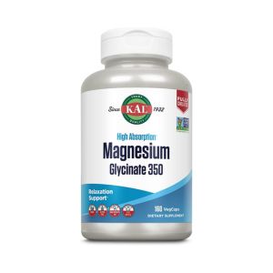 KAL Magnesium Glycinate Capsules, Fully Chelated Magnesium Bisglycinate, High Absorption Magnesium Supplement, Healthy Bones, Muscle, Relaxation and Stress Support, Non-GMO 160 count