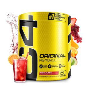 C4 Original Pre Workout Powder Fruit Punch - Vitamin C for Immune Support - Sugar Free Preworkout Energy for Men &amp; Women - 150mg Caffeine + Beta Alanine + Creatine - 60 Servings