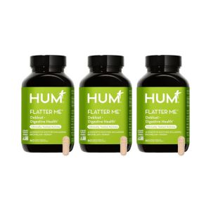 HUM Flatter Me Digestive Enzymes Bloating Supplement - Fast-Acting Bloat Relief for Digestive Health &amp; Debloating Multi Enzyme | Bloat Pills, Anti Bloat Pills, Vegan 180 Servings