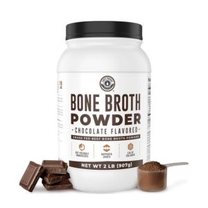 Bone Broth Protein Powder, Chocolate, Grass Fed 2lbs, 42 servings 16g protein, 13g Collagen. Low Carb, 2 net Carb, Dairy Free, Keto Friendly Bone Broth Protein Supplement with Collagen Types I &amp; III