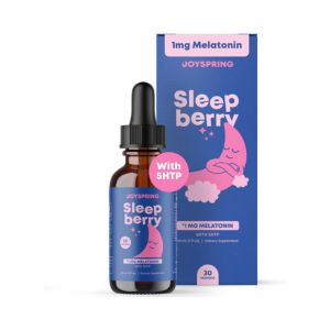 JoySpring Melatonin 1MG for Kids | 5HTP &amp; L-Theanine – Sugar-Free Liquid Melatonin for Kids &amp; Teens – Child-Friendly Sleep Supplement (1 fl oz)