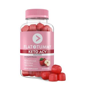 Flat Tummy Keto ACV Gummies, 60 Count – Specialized Formula, Post GLP-1 Keto Supplement, Vegan-Friendly, Non-GMO - Apple Cider Vinegar Gummies, BHB Salts, Beet and Pomegranate Superfood Powders