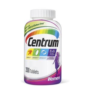 Centrum Multivitamin Tablet for Women, Multivitamin/Multimineral Supplement with Iron, Vitamins D3, B and Antioxidants - 200 Count