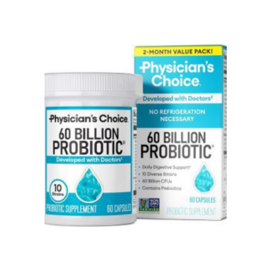 Physician's Choice Probiotics 60 Billion CFU - 10 Strains + Organic Prebiotics - Immune, Digestive &amp; Gut Health - Supports Occasional Constipation, Diarrhea, Gas &amp; Bloating - for Women &amp; Men - 30ct
