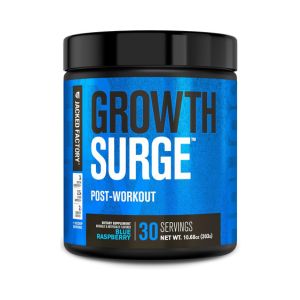 Jacked Factory Growth Surge Creatine Post Workout w/L-Carnitine - Daily Muscle Builder &amp; Recovery Supplement with Creatine Monohydrate, Betaine, L-Carnitine L-Tartrate - 30 Servings, Blue Raspberry