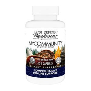 Host Defense MyCommunity Capsules - 17 Species Blend Mushroom Supplement for Immune Support - Herbal Aid with Lion's Mane, Reishi. Chaga, Cordyceps, Turkey Tail &amp; More - 120 Capsules (60 Servings)