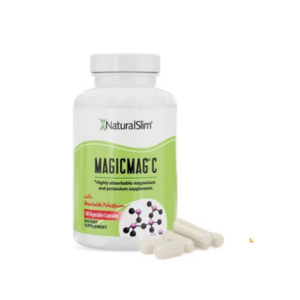 NaturalSlim Potassium Magnesium Supplement 100 Capsules – MagicMag C Magnesium Citrate Supplements for Sleep Support, Heart Health, and Muscle Cramp Relief | Gluten-Free 1 Pack