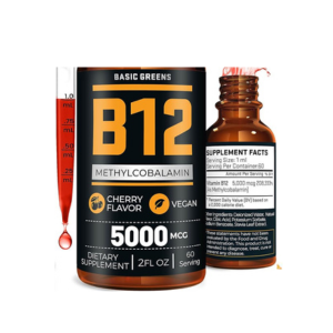 Vitamin B12 Sublingual Liquid Drops 5000 mcg – Vegan Methyl B-12 Supplement for Energy &amp; Focus – B 12 Vitamin for Women &amp; Men – Fast Absorption Methylcobalamin – 120 Servings – 4 fl oz