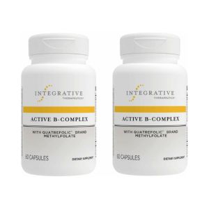 Integrative Therapeutics Active B-Complex - Energy Metabolism Support* - B-Complex Vitamin Supplement with 8 B-Vitamins, Vitamin B12, Folate, Choline - 60 Capsules - 2 Pack