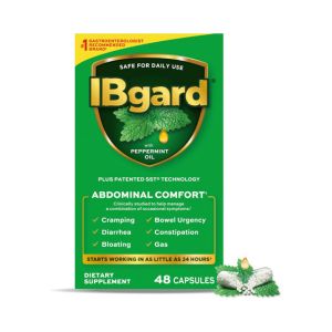 IBgard Gut Health Supplement, Peppermint Oil Capsules for Abdominal Comfort, 48 Capsules