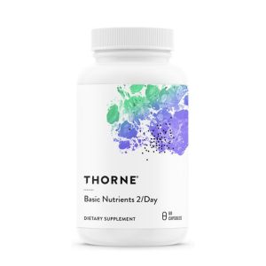 THORNE Basic Nutrients 2/Day - Comprehensive Daily Multivitamin with Optimal Bioavailability - Vitamin &amp; Mineral Formula - Gluten, Dairy &amp; Soy-Free - 60 Capsules - 30 Serving