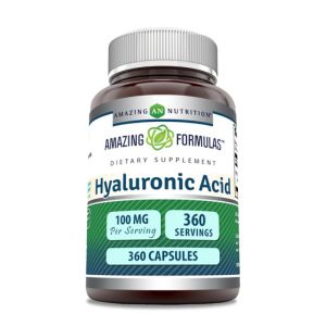 Amazing Formulas Hyaluronic Acid 100 Mg Capsules Supplement | Non-GMO | Gluten Free | Made in USA (1 Pack, 360 Count)