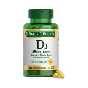 Nature's Bounty Vitamin D3 2000 IU | Supports Immune Health, Calcium Absorption &amp; Bone Strength | Essential for Healthy Bones| Non-GMO, No-Gluten | 350 Softgels, 1 Serving Per Day for Daily Health