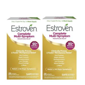 Estroven Complete Multi-Symptom Menopause Supplement for Women, Clinically Proven Ingredient Provide Menopause Relief &amp; Night Sweats &amp; Hot Flash Relief, Drug-Free &amp; Non-GMO, 2 Month Supply (Pack of 2)