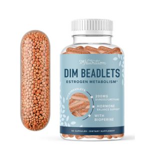 DIM Supplement 200 mg for Hormone Balance | Delayed-Release Microbeadlets | Estrogen Balance for Women &amp; Men, Hormonal Acne Supplements, Menopause &amp; Antioxidant Support | Vegan, Soy Free | 60 Ct.