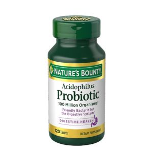Nature's Bounty Lactobacillus Acidophilus Probiotic Supplement - Daily Probiotic for Women/Men Digestive Health, 120 Tablets