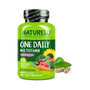 NATURELO One Daily Multivitamin for Women 50+ (Iron Free) - Menopause Support for Women Over 50 - Whole Food Supplement - Non-GMO - No Soy - 120 Capsules - 4 Month Supply