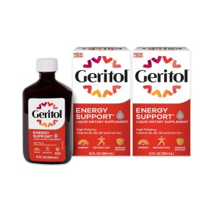 Geritol Liquid Vitamin and Iron Supplement, Energy Support, Contains High Potency B-Vitamins and Iron, Pleasant Tasting, Easy to Swallow, No Artificial Sweeteners, Non-GMO, 12 Oz, 2 Pack