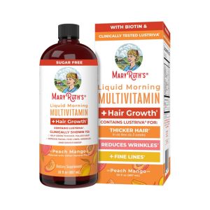MaryRuth's Liquid Multivitamin + Hair Growth | Biotin 10000mcg | Lustriva Hair Growth Supplement | Clinically Tested in Women for Thicker Hair &amp; Facial Wrinkle | Skin Care