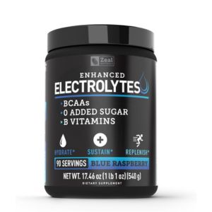 Enhanced Electrolyte Powder (Blue Raspberry | 90ct.) w/ 0 Sugar +BCAAs +B-Vitamins Electrolyte Supplement w Potassium Zinc &amp; Magnesium for Hydration - Keto Electrolytes