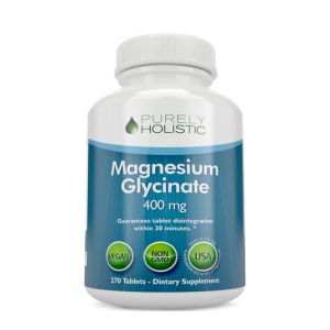Magnesium Glycinate 400mg - 270 Magnesium Tablets (not Capsules) - 400 mg Elemental Magnesium - Highly Bioavailable - Vegan and Vegetarian - for Improved Sleep, Stress Relief &amp; Cramp Defense