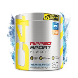 C4 Ripped Sport Pre Workout Powder Arctic Snow Cone - NSF Certified for Sport + Sugar Free Preworkout Energy Supplement for Men &amp; Women - 135mg Caffeine + Weight Loss - 30 Servings