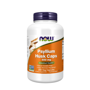 NOW Foods Supplements, Psyllium Husk Caps 500 mg, Non-GMO Project Verified, Natural Soluble Fiber, Intestinal Health*, 200 Veg Capsules