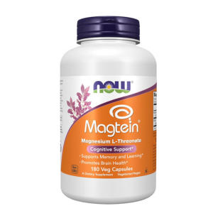 NOW Foods Supplements Magtein, Magnesium L-Threonate, Cognitive Support*, 180 Veg Capsules