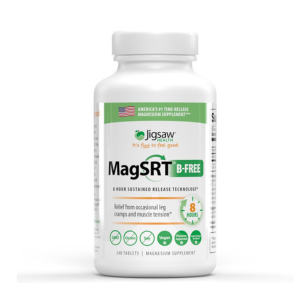 Jigsaw Health MagSRT (B-Free) | Premium, Organic, Slow Release Magnesium Supplement | Active, Bioavailable Magnesium Malate Tablets | 240 Tablets | 60 Servings