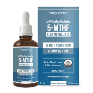 L Methyl Folate 15mg Plus Methyl B12 Cofactor – High Potency, Active 5-MTHF Form - Supports Mood, Methylation, Cognition – Bioactive Forms of Vitamin B9 & B12 (60 Capsules – 60  Servings )