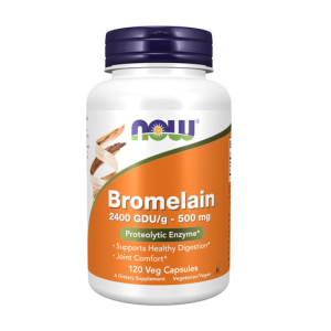 NOW Foods Supplements, Bromelain (Natural Proteolytic Enzyme) 2,400 GDU/g - 500 mg, Natural Proteolytic Enzyme*, 120 Veg Capsules