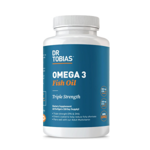 Dr. Tobias Omega 3 Fish Oil, 2000mg Triple Strength with 800mg EPA 600mg DHA Per Serving, Fish Oil Omega 3 Supplements for Heart, Brain & Immune Support, 180 Softgels, 90 Servings