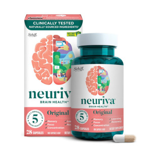 NEURIVA Original Decaffeinated Clinically Tested Nootropic Brain Supplement for Memory, Focus & Concentration, NeuroFactor & Phosphatidylserine, 28ct Capsules