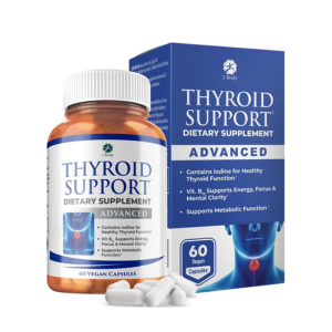 1 Body Thyroid Support Supplement with Iodine, B12, Zinc, Selenium, Ashwagandha, Non-GMO, Vegetarian, 30 Day Supply