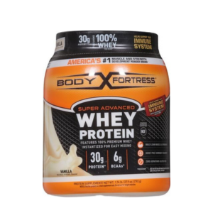 Body Fortress Super Advanced Whey Protein Powder, Vanilla, Immune Support (1), Vitamins C & D Plus Zinc, 1.74 lbs