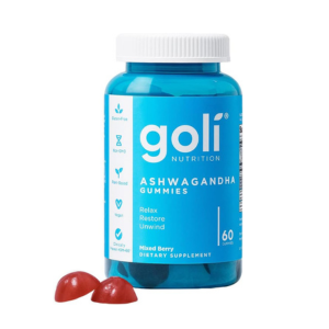 Goli Ashwagandha & Vitamin D Gummy - 60 Count - Mixed Berry, KSM-66, Vegan, Plant Based, Non-GMO, Gluten-Free & Gelatin Free Relax. Restore. Unwind, Pack of 1