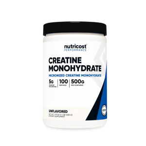 Nutricost Creatine Monohydrate Micronized Powder 500G, 5000mg Per Serv (5g) - 100 Servings, 17.9 Oz