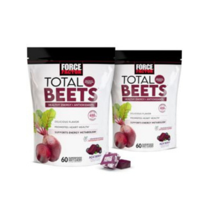 Force Factor Total Beets Soft Chews with Beetroot, Nitrates, L-Citrulline, Grapeseed Extract, &amp; Antioxidants, Healthy Energy Supplement with Elite Ingredients for Heart, Superfood, 120 Count, 2-Pack