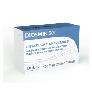 Dulàc - Diosmin 500 Hemorrhoid and Leg Vein Supplement 120 Tablets, Diosmin, Horse Chestnut Extract, Butchers Broom, Hesperidin for Circulation, Made in Italy