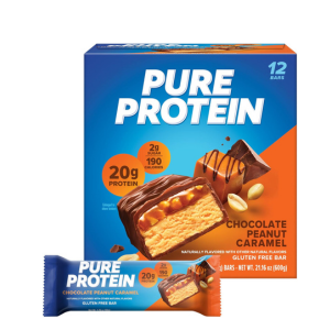 Pure Protein Bars, High Protein, Nutritious Snacks to Support Energy, Low Sugar, Gluten Free, Chocolate Peanut Caramel, 1.76oz, 12 Count (Pack of 1) (Packaging May Vary)