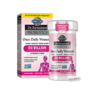 Garden of Life Once Daily Dr. Formulated Probiotics for Women 50 Billion CFU 16 Probiotic Strains with Organic Prebiotics for Digestive, Vaginal & Immune Health, Dairy Free, Shelf Stable 30 Capsules
