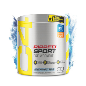 C4 Ripped Sport Pre Workout Powder Arctic Snow Cone - NSF Certified for Sport + Sugar Free Preworkout Energy Supplement for Men & Women - 135mg Caffeine + Weight Loss - 30 Servings